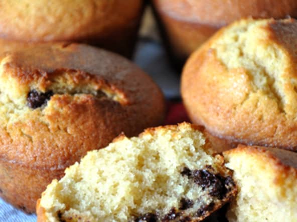 Muffins à la farine de maïs et pépites de chocolat