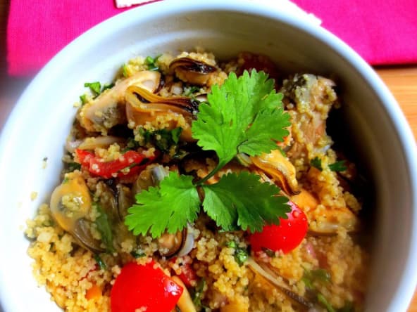 Salade de couscous semi-complet et moules
