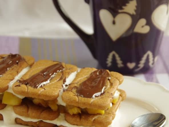 Mille feuilles de spéculoos aux pommes