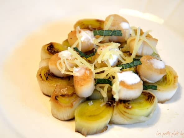 Poireaux et St Jacques à la menthe