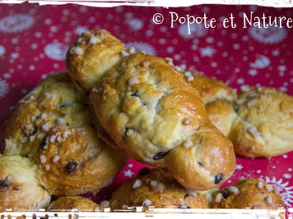 Petites brioches à deux têtes aux pépites de chocolat