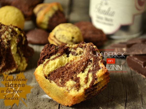 Madeleines tigrées à la fève tonka