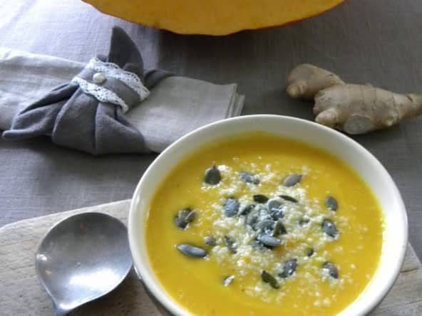 Velouté de potiron coco curry gingembre