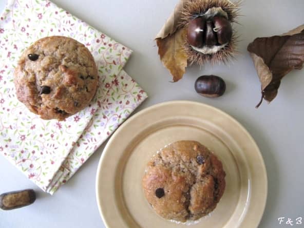 Muffins châtaigne et pépites de chocolat