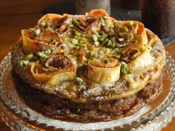 Gâteau Grec à la crème d’amande et à la pistache