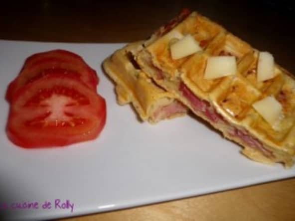 Gaufres salées jambon et saint-nectaire