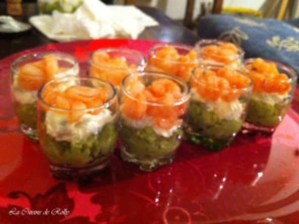 Verrines avocats et crevettes