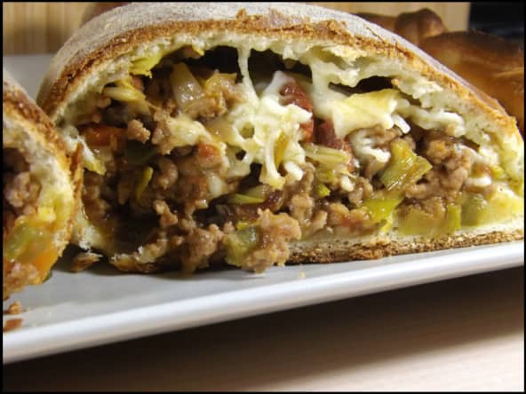 Chaussons chorizo légumes et viande haché