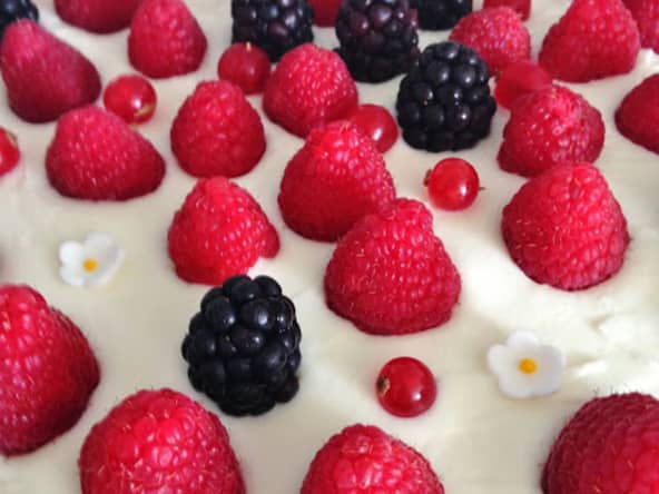 La tarte aux amandes et framboises