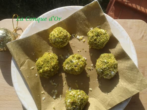 Petites boules de fromage pistaches citron