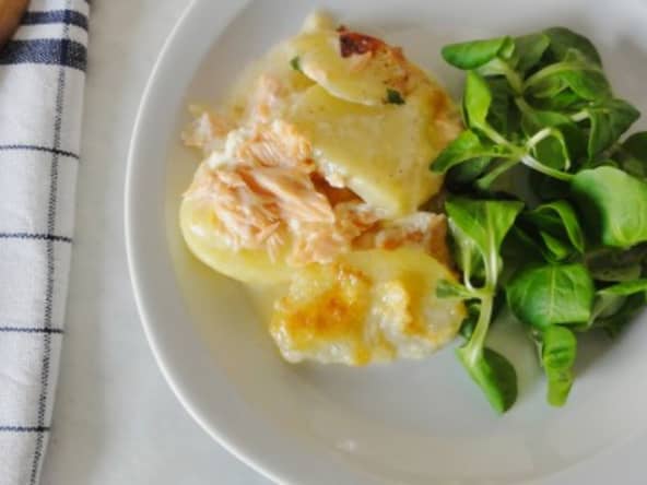 Tartiflette saumon et reblochon sans vin blanc