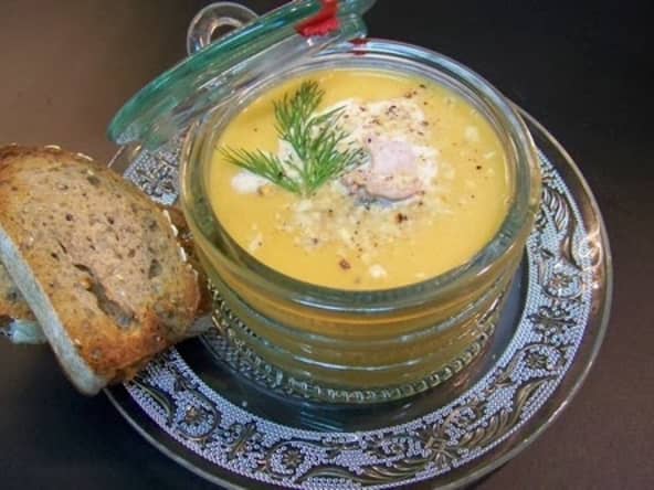 Soupe de potimarron et son nuage de lard fumé