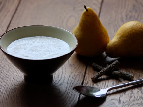 Soupe de poire à la réglisse