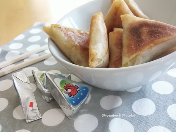 Samossas au jambon et fondue de poireaux