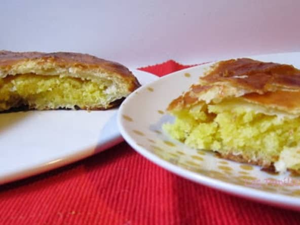 Galette des rois exotique noix de coco et itron vert