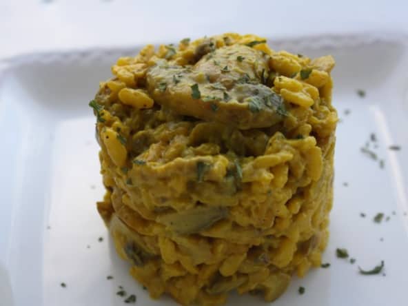 Risotto champignons et lait de coco