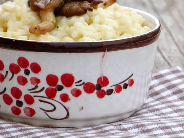 Risotto à la tome de cantal et pleurotes