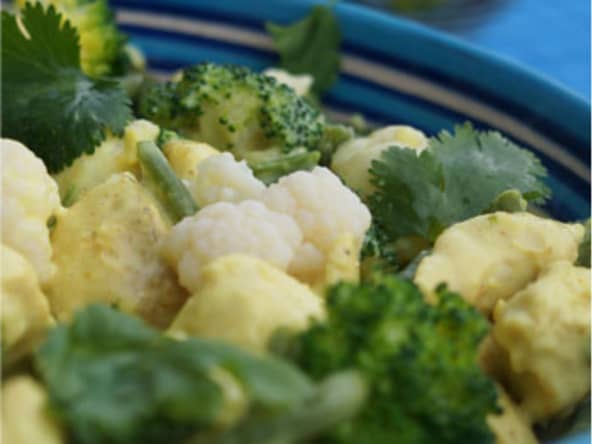 Curry de poulet et légumes