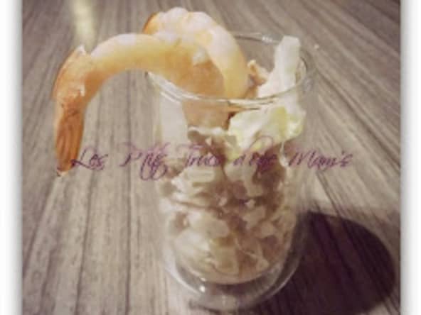 Verrine endive, thon et crevettes