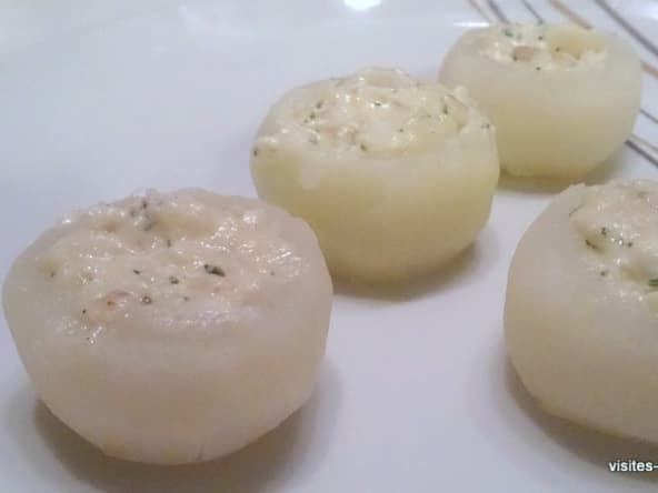 Petits navets farcies au fromages frais