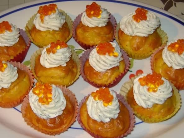 Le cupcake au saumon fumé et à l'aneth