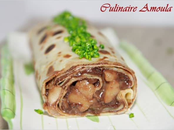 Roulé de crêpes aux fruits d'automne