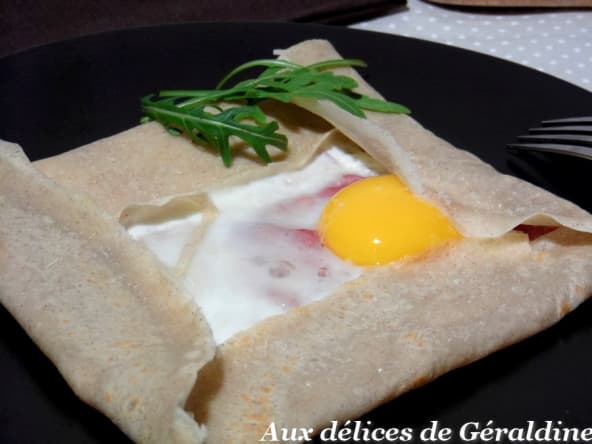 Galette de sarrasin au parmesan, coppa et oeuf pour la chandeleur