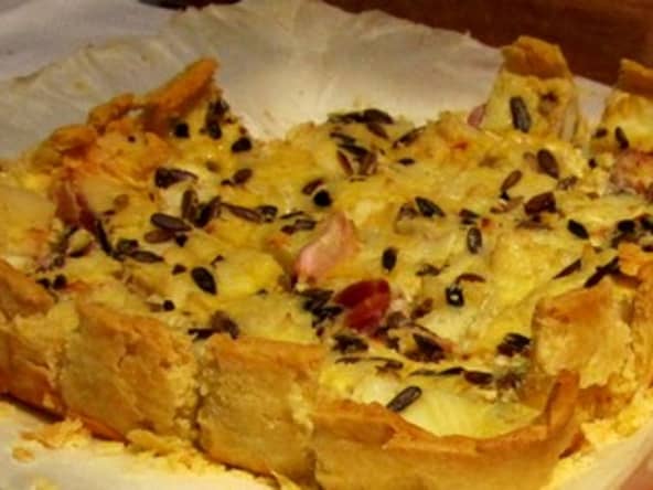 Quiche tarnaise au fromage cabécou du Tarn et ail rose de Lautrec
