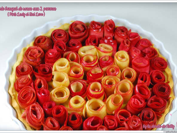 Tarte aux pommes en bouquet de roses