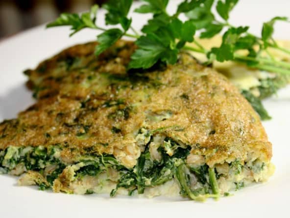 Omelette aux épinards et à l’épeautre
