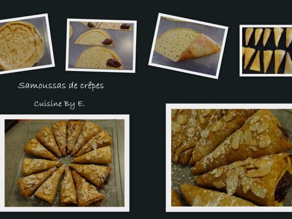 Samoussas de crêpes au chocolat et amandes 