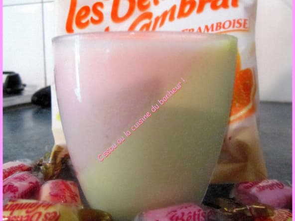 Panna-cotta aux Bêtises de Cambrai citron-framboise