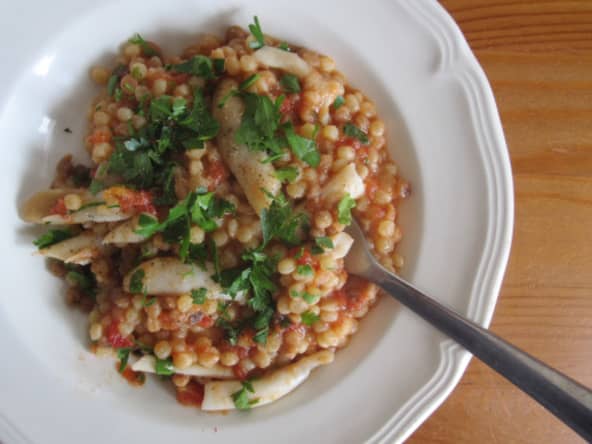 Fregola sarda aux couteaux de mer