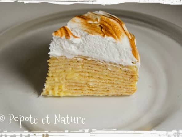 Gâteau de crêpes façon tarte au citron meringuée pour la Chandeleur