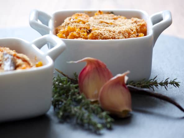 Gratin de papaye à la vanille et au thym