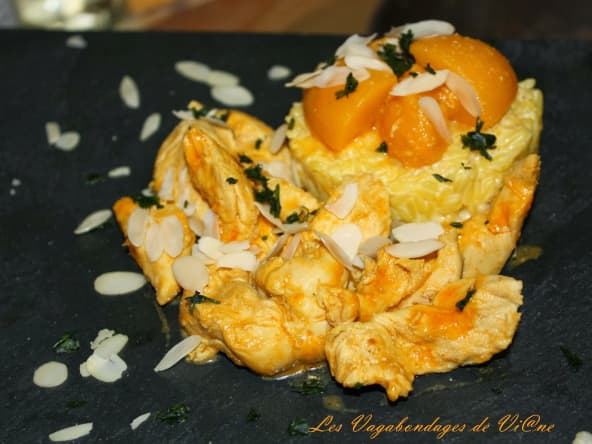 Poulet aux pêches