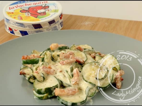 Courgettes façon carbonara à la Vache qui Rit