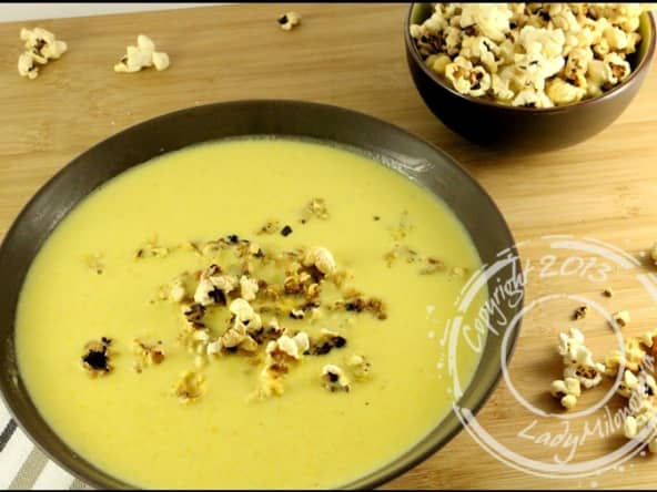 Soupe de maïs au pop corn