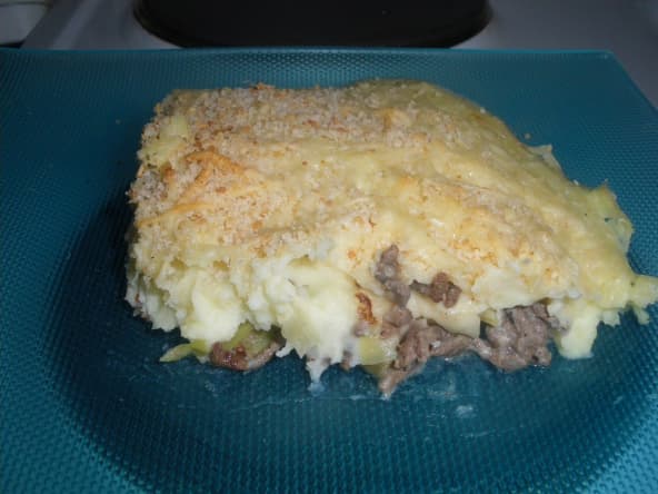 Hachi parmentier poireaux pommes de terre et crème fraîche
