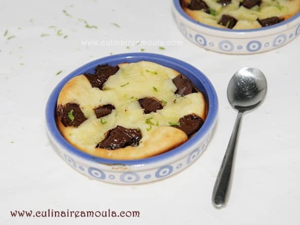 Clafoutis au chocolat et citron vert