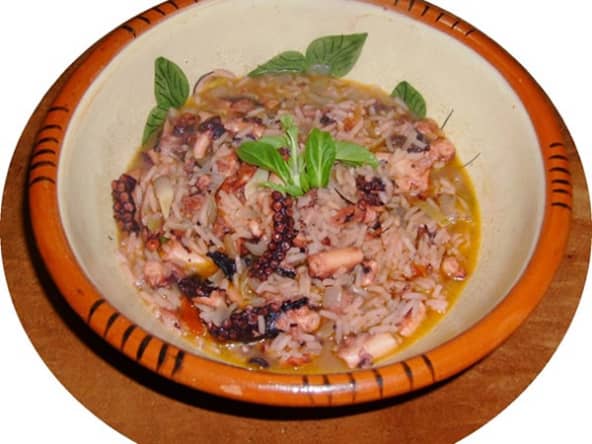 Riz de Pouple Humide : une recette de cuisine de l'Algarve (Portugal)
