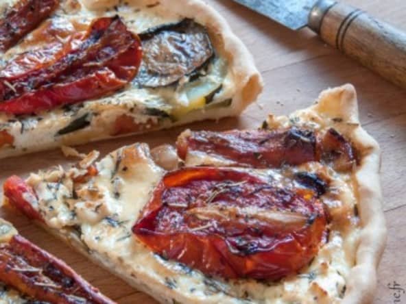 Quiche aux légumes rôtis