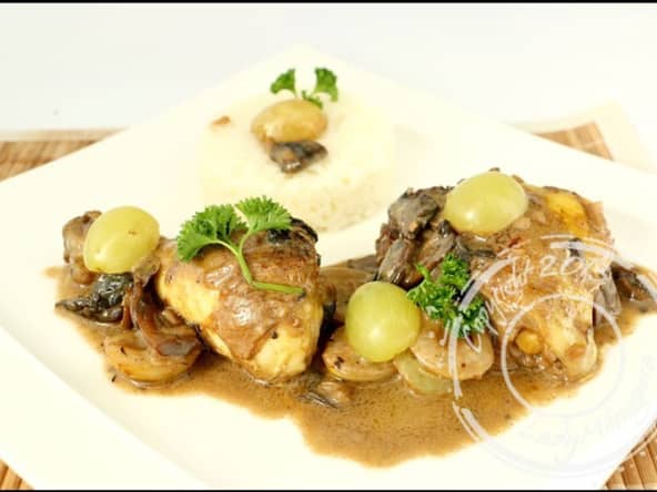 Mijoté de poulet au raisin