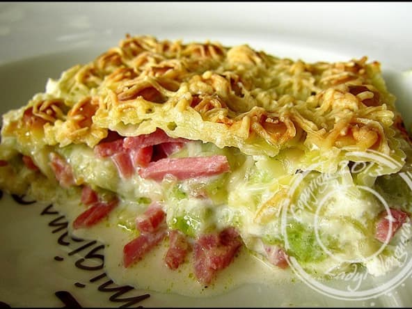 Gratin de ravioles au jambon