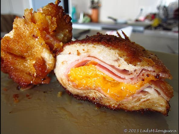 Cordons bleus fait maison au jambon et au fromage mimolette