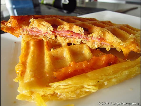Gaufres feuilletées jambon fromage