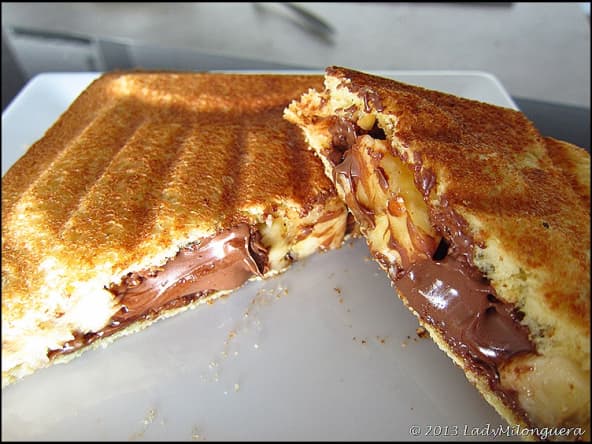 Croque-monsieur banane et pâte à tartiner