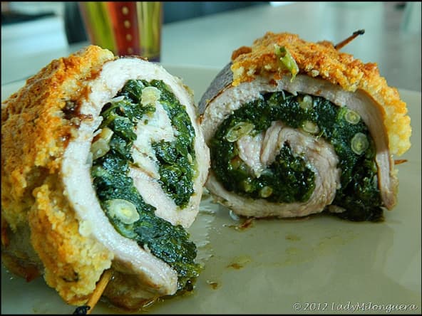 Escalopes de veau farcies aux épinards et pignons