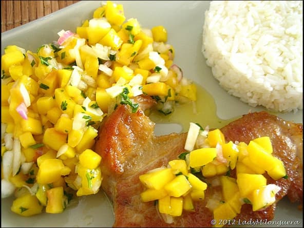 Côtes de veau à la salsa de mangue