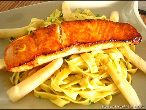 Saumon poêlé aux asperges